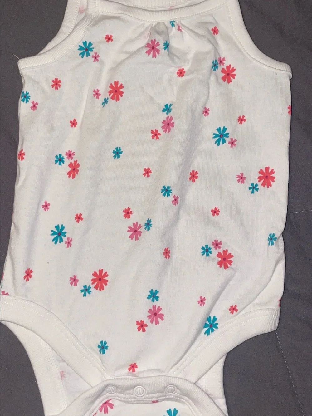 Cat & Jack Orange Striped Tank, Orange Shorts & Floral Bodysuit Set